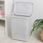 Корзина бельевая, 30 л, 38?26?46 см, с крышкой, МИКС