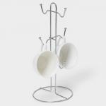 Держатель для кружек на 6 предметов Доляна, 13.5?13.5?31 см, серый