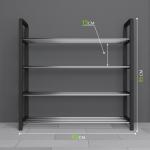 Полка для обуви Доляна, 4 яруса, 42?19?55 см, чёрная