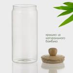 Банка для сыпучих Bella Tenero «Эко», 1.4 л, 10?25.5 см, с бамбуковой крышкой, стекло, прозрачная