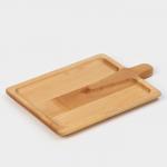 Доска - блюдо для подачи сервировочная Adelica «Лопата», 25?16.7?1.8 см, пропитано минеральным маслом, дерево берёза