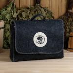 Набор для бани и сауны «Мужской», 5 предметов: шапка, коврик, рукавица, тапочки, портфель, «Банная забава»