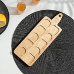 Доска - менажница деревянная для подачи шотов Adelica, на 5 рюмок, 30?13?1.8 см, берёза