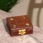 Игра крестики-нолики «Море», 10?10?4 см, дерево, латунь