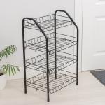 Полка для обуви разборная, 4 яруса, 46?28?70 см, чёрная