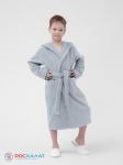 Детский махровый халат с капюшоном серебристый МЗ-04 (53)