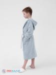 Детский махровый халат с капюшоном серебристый МЗ-04 (53)