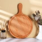 Доска для пиццы с ручкой Adelica, d=25 см, дерево бук