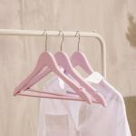 Плечики - вешалки LaDо?m Brillant, 44.5?23?1.2 см, 3 шт., деревянные, широкие плечики, розовые