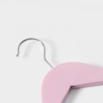 Плечики - вешалки LaDо?m Brillant, 44.5?23?1.2 см, 3 шт., деревянные, широкие плечики, розовые