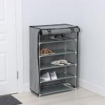 Полка для обуви с чехлом LaDо?m, 5 уровней, 60?30?90 см, серая