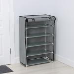 Полка для обуви с чехлом LaDо?m, 5 уровней, 60?30?90 см, серая