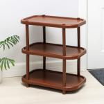 Полка для обуви, 3 яруса, 49.2?30.7?58.2 см, пластик, коричневая