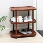 Полка для обуви, 3 яруса, 49.2?30.7?58.2 см, пластик, коричневая