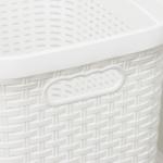 Корзина бельевая «Ротанг», 40 л, 29.5?37.8?48.2 см, с крышкой, белая