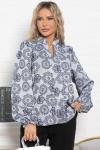 Блуза Доменика (серо-синяя) Б15016-18М