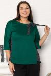 Блуза Федерика (изумрудно-черная) Б15001-18М