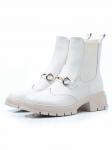 01-5253-2 BEIGE Ботинки демисезонные (натуральная кожа, байка)