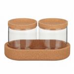 VETTA ЭКО Набор банок для хранения, 2шт., 300мл, 18х9,6х10см, стекло, пробка