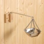 Аромачаша - испаритель для бани и сауны, 120 мл, металл, деревянный кронштейн, Добропаровъ