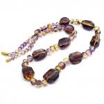 Аметрин бусы галтовка, 61см, 100г