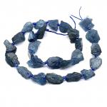 Аквамарин минерал природной формы 10*15мм, 40см, 25 бусин