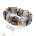 Браслет из Агата мохового прямоугольник 25*15мм, 19см, 69г