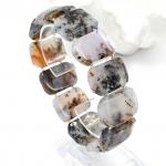 Браслет из Агата мохового прямоугольник 25*15мм, 19см, 69г