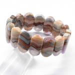 Браслет из Агата Крейзи с включением аметиста овал 24*14мм, 70г