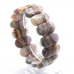 Браслет из Агата Крейзи с включением аметиста овал 24*14мм, 70г