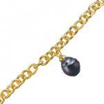 Браслет 18-23см (Майорка 14мм темно-серый хамелеон; покрытие золото)