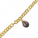 Браслет 18-23см (Майорка 14мм шоколад; покрытие золото)