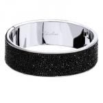 Браслет Галактика (кристаллы SW черные; покрытие родий)