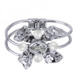 Браслет Грациоза (кристаллы SW белые, Майорка; покрытие родий)