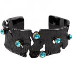 Браслет (кристаллы голубые; покрытие: черный родий)