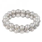 Браслет Вальс (Майорка 7мм белая, белый фианит; покрытие родий)