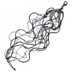 Браслет Паутина (10 нитей; покрытие родий, черный родий) 18-23см