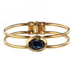 Браслет Грация (кристаллы SW 18х13 темно-синие; покрытие золото)