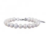 Браслет Букет (жемчуг белый; покрытие родий) 17-21см