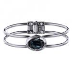 Браслет Грация (кристаллы SW 18х13 темно-синие; покрытие родий)