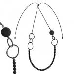 Колье (лава черная; покрытие черный родий)