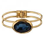 Браслет Грация (кристаллы SW 30х22 темно-синие; покрытие золото)