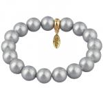 Браслет (Майорка 12мм серо-голубая; покрытие золото)