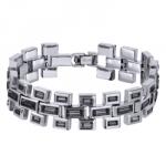 Браслет Богемия (кристаллы SW темно-серые; покрытие родий) 18-20см