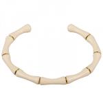 Браслет Бамбук (эмаль бежевая; покрытие золото)