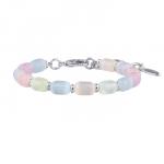 Браслет Букет (улексит карамель микс; покрытие родий) 17-21см