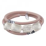 Браслет Гевея (жемчуг белый, каучук розовый; покрытие родий)