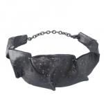 Браслет мятый металл (покрытие черный родий)