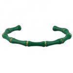 Браслет Бамбук (эмаль зеленая; покрытие золото)