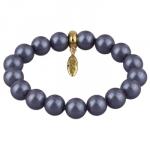 Браслет (Майорка 12мм черничная; покрытие золото)